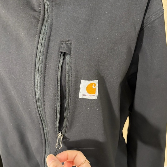 Carhartt Storm Defender Jacket Black Sz XL Rain Defender Embroider Logo Outdoor - Picture 5 of 16